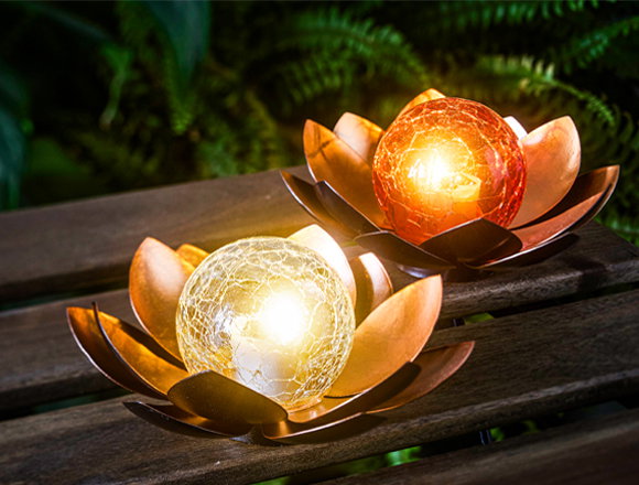 Solar-Leuchte "Lotus", Ø ca. 27 cm, Produktansicht.