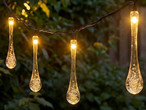 Solar-Lichterkette "Tropfen", ca. 290 cm, Produktansicht.