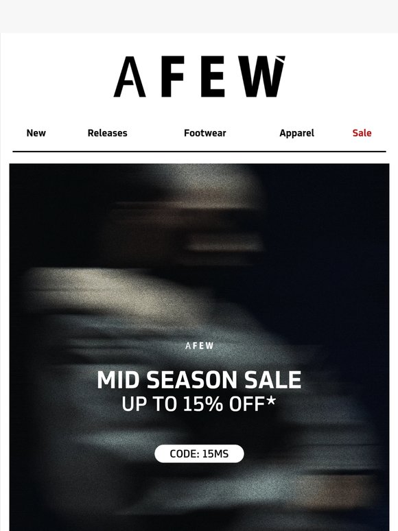 🔥 Mid Season Sale: Extra 15% off selected styles 👟