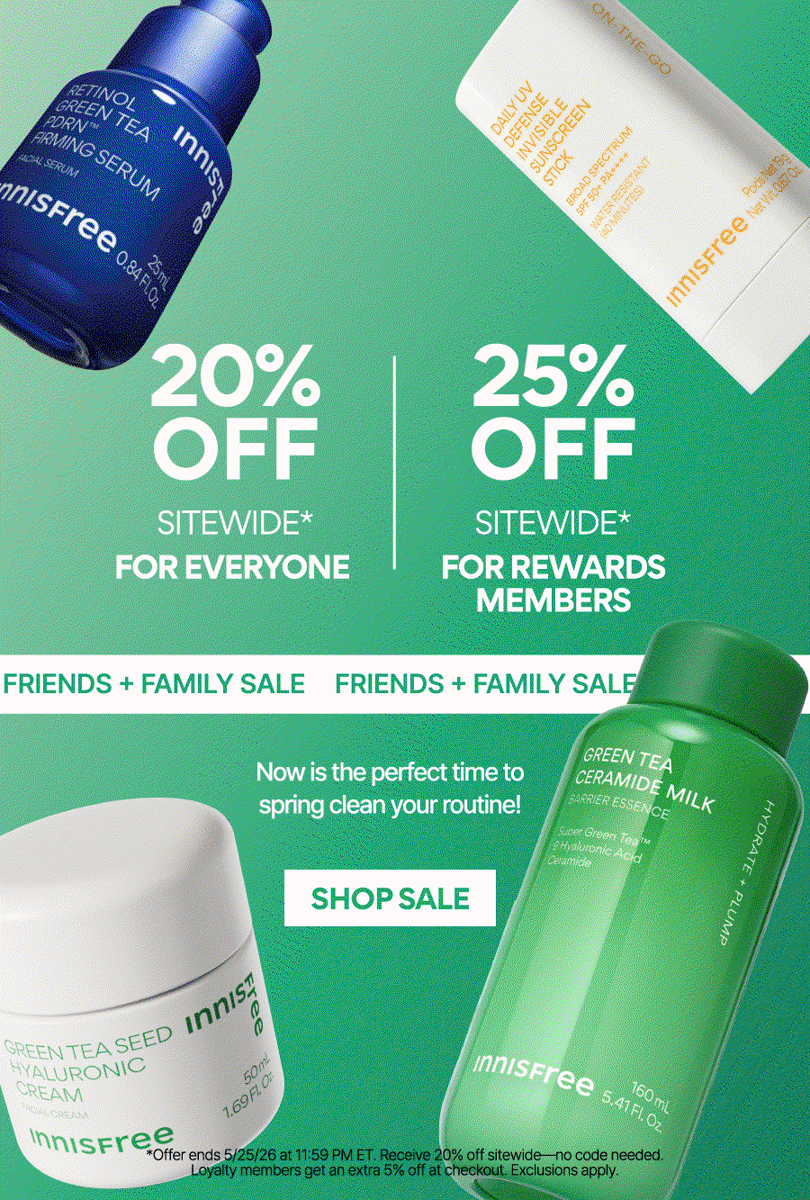FRIENDS & FAMILY SALE: UP TO 25% OFF