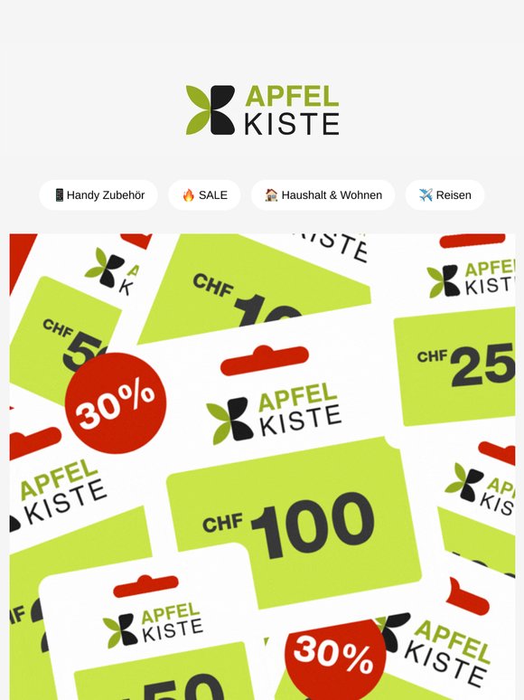 🔥 Spare 30% auf unsere Apfelkiste-Gutscheine