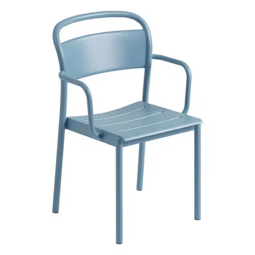Sedia Linear Steel con braccioli, blu pallido