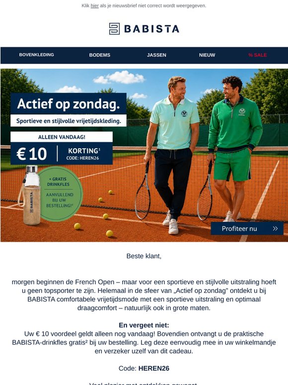 Alleen vandaag: € 10 voordeel + gratis drinkfles