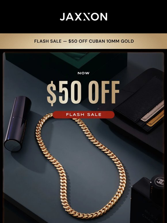 ENDS TONIGHT | $50 OFF Cuban 10mm Gold