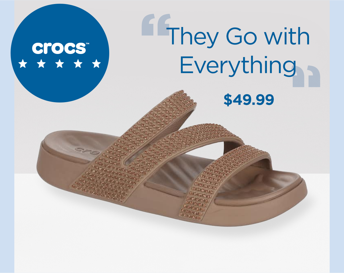 Crocs | $49.99 | Display Image of Crocs Sandal