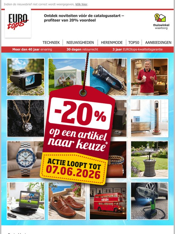 Gebruik nu 20% korting en ontdek nieuwe highlights