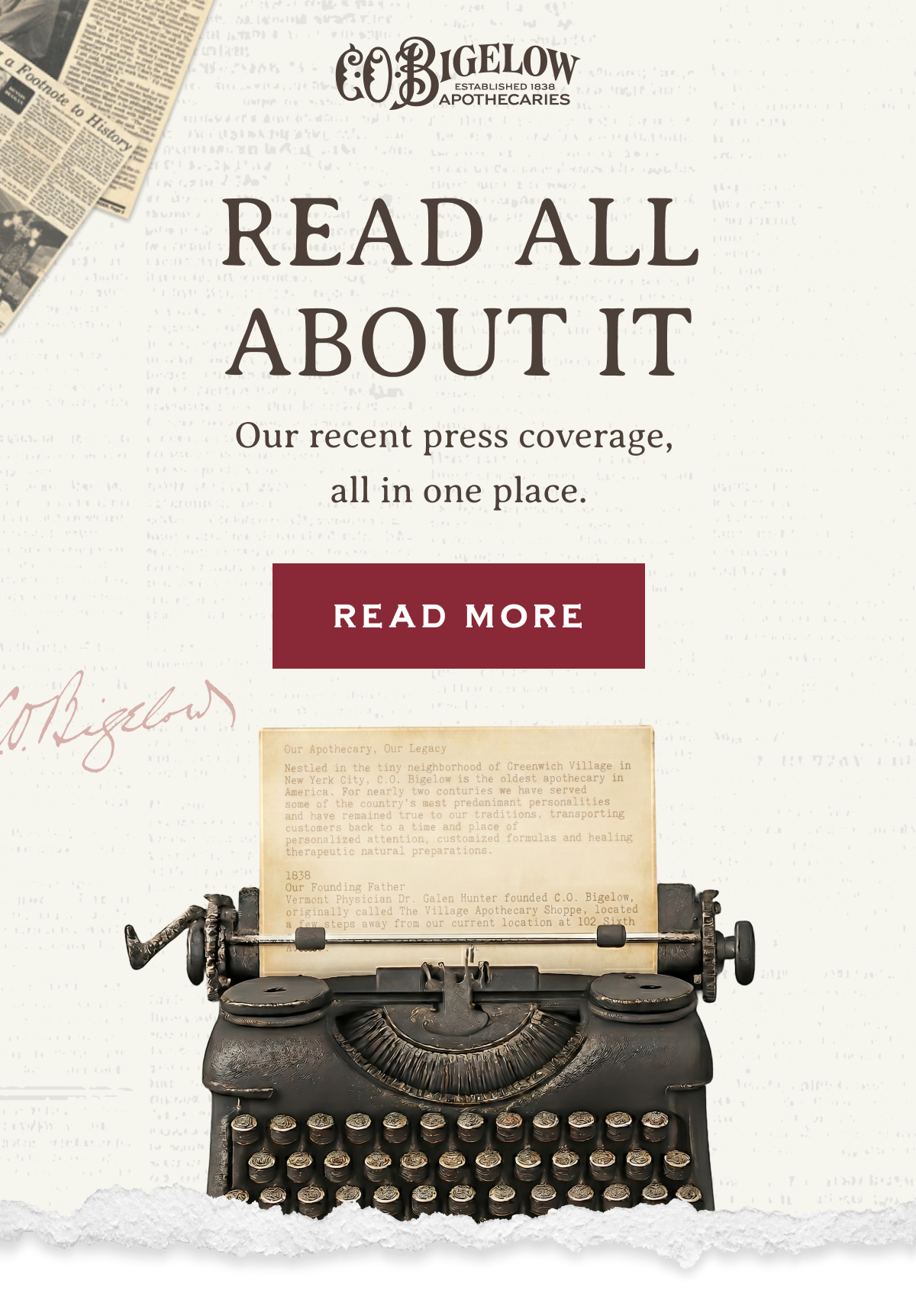 Read All About It | Our recent press coverage, all in one place. | READ MORE 