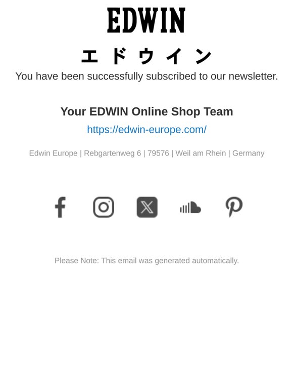 Newsletter subscription success