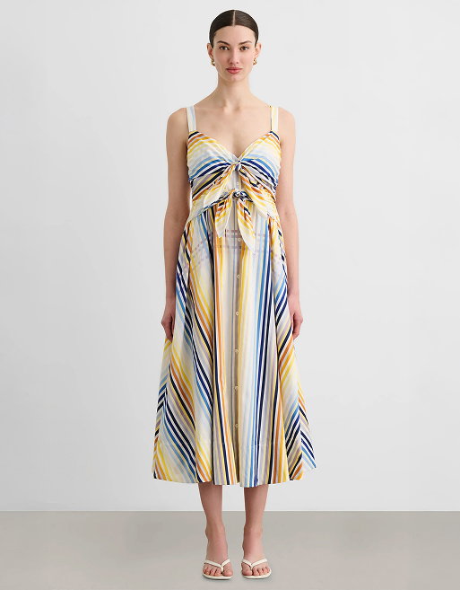 Wren Double Tie-Front Midi Dress