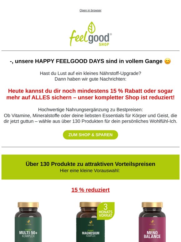 🤩 Noch alles reduziert: 15%, 25% und mehr