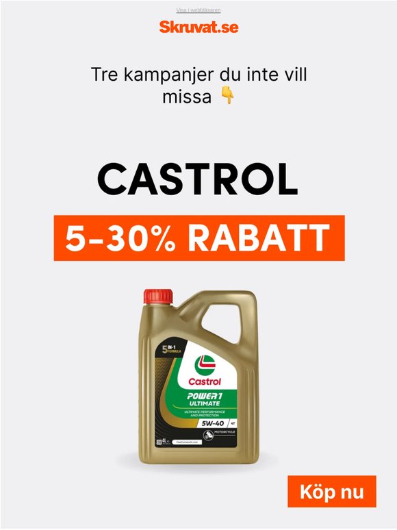 Upp till 30% på olja – passa på idag 🔥