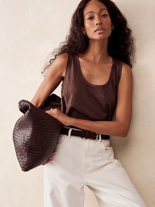 Organic Cotton Scoop Neck Jersey Vest