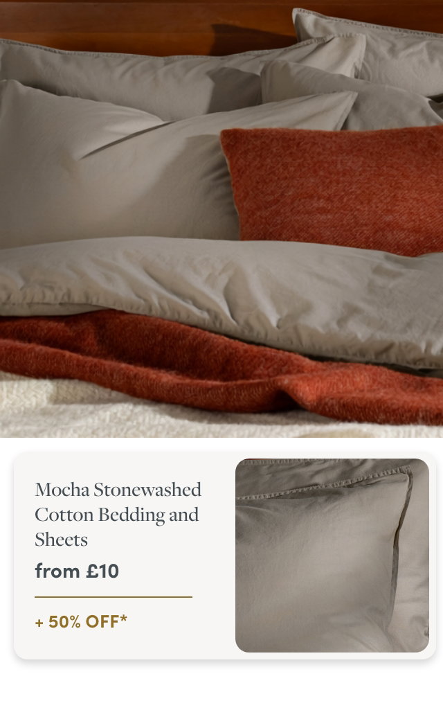 Mocha Stonewashed Cotton Bedding & Sheets