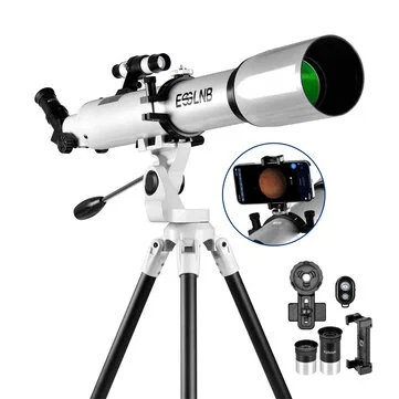 [EU Direct] ESSLNB 80mm Aperture 700mm Refracting Astronomy Telescope, Suitable for Beginners Adults with Stargazing App, Phone Adapter Wireless Remote Finderscope and Phone Mount, ES2025