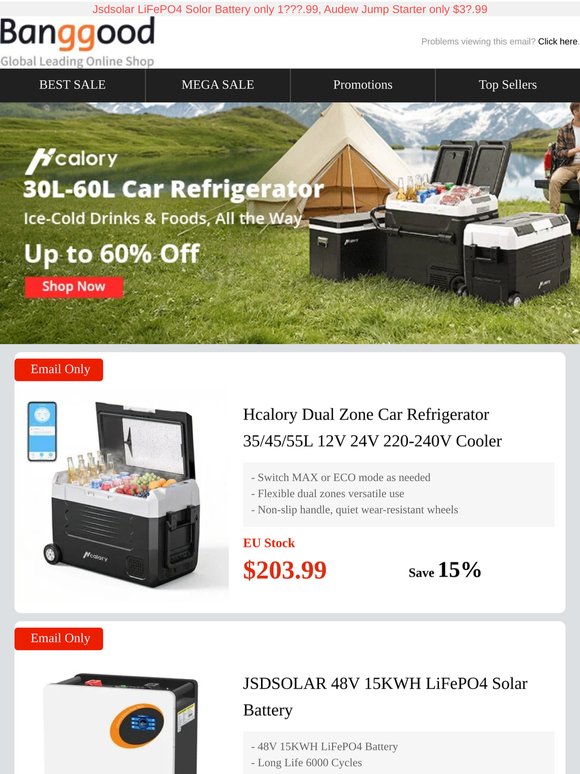 Flash Sale: Get Up to 60% Off Hcalory's Newest Car Fridges & Hottest Scooters!