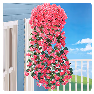 Set of 2 Floral Hanging Bushes