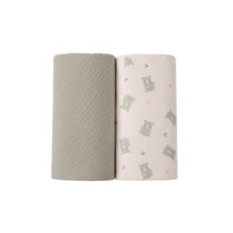 Our sets of 2 swaddles in 100x100 cm