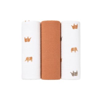 Our sets of 3 swaddles in 70x70 cm