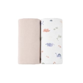 Our sets of 2 swaddles in 100x100 cm