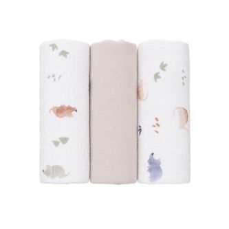Our sets of 3 swaddles in 70x70 cm
