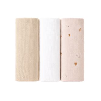 Our sets of 3 swaddles in 70x70 cm