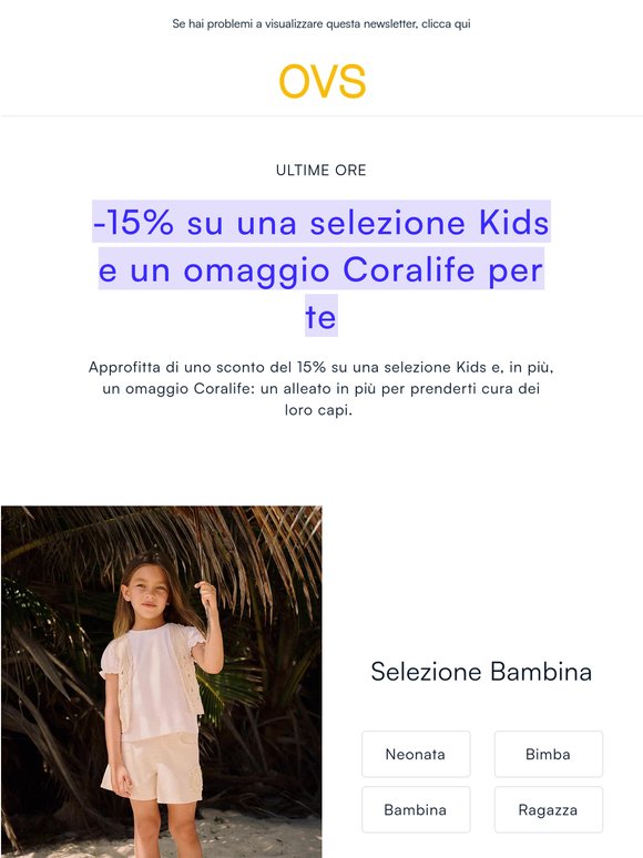 Ultime ore: -15% su una selezione e un omaggio Coralife per te 🫧