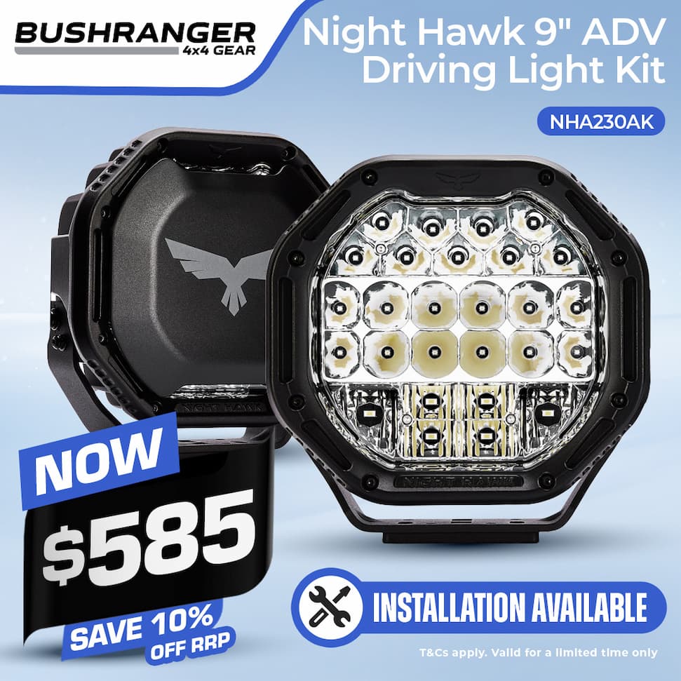 Bushranger NHA230AK Night Hawk 9" ADV Series Driving Light Kit NOW $585