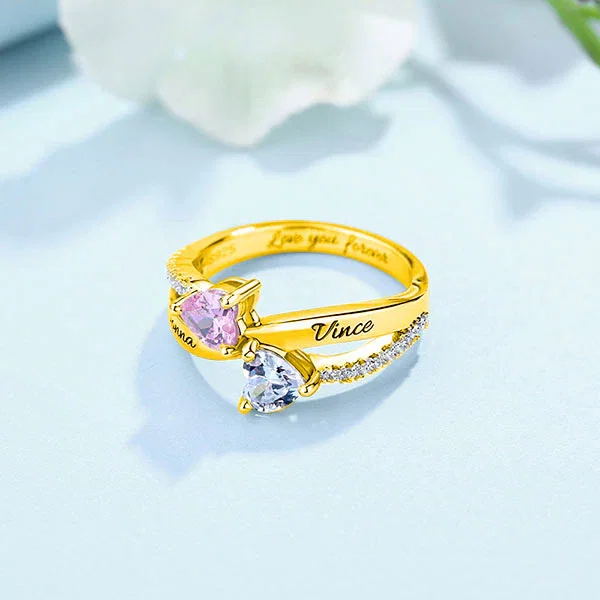 Double Birthstones Ring