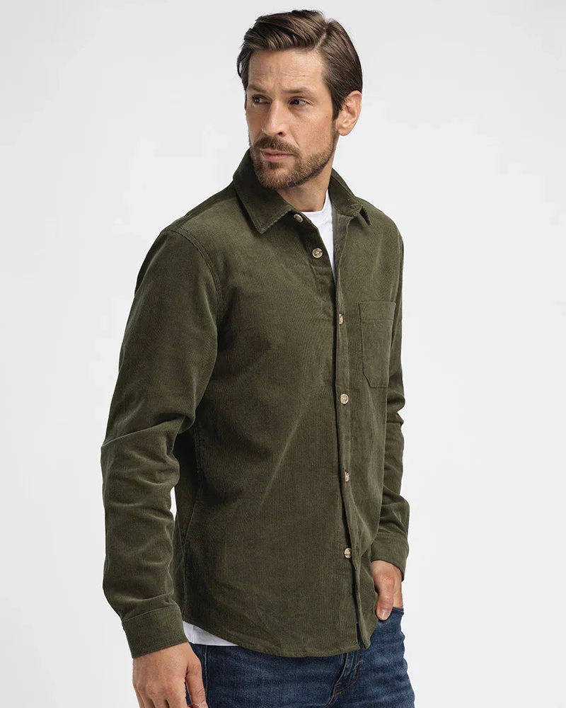 Image of Cord Overshirt Green