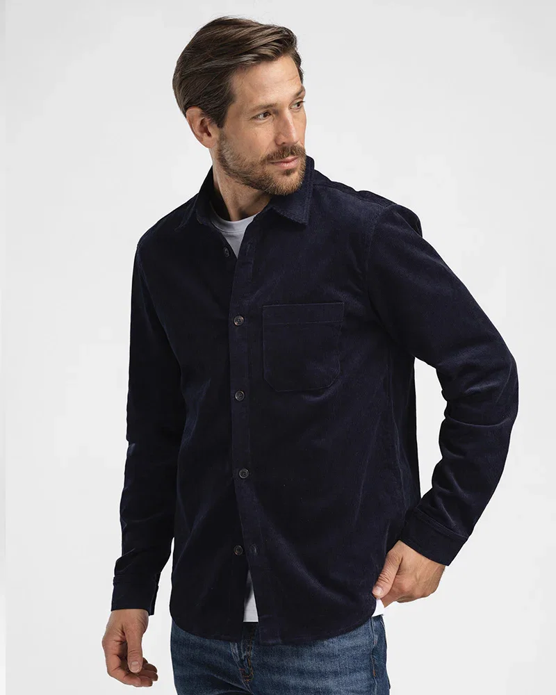 Image of Cord Overshirt Navy