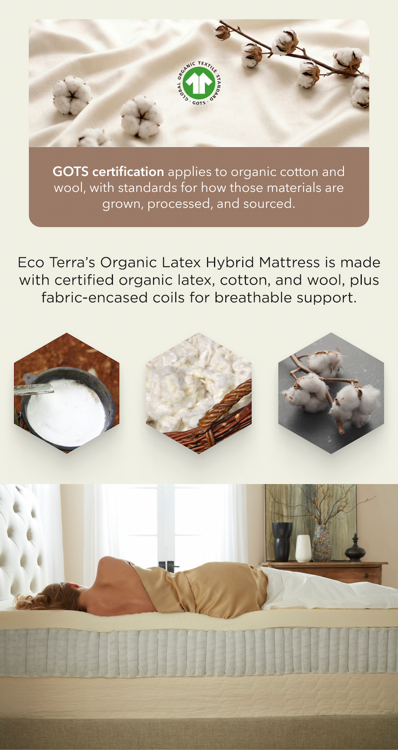 is made with certified organic latex, cotton, and wool