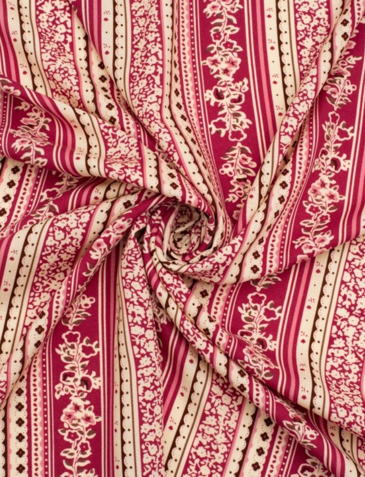 Deadstock Viscose Challis Fabric Ruby Pink
