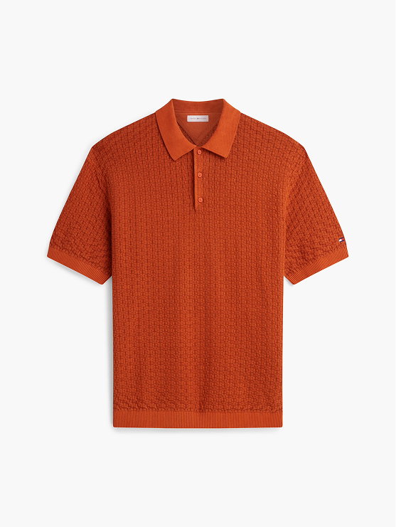 Gewaschenes Poloshirt mit Struktur