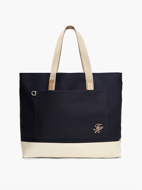 Zweifarbige Strand-Tote-Bag aus Canvas