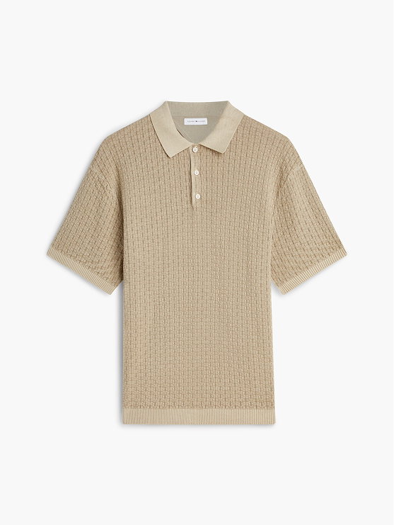 Gewaschenes Poloshirt mit Struktur