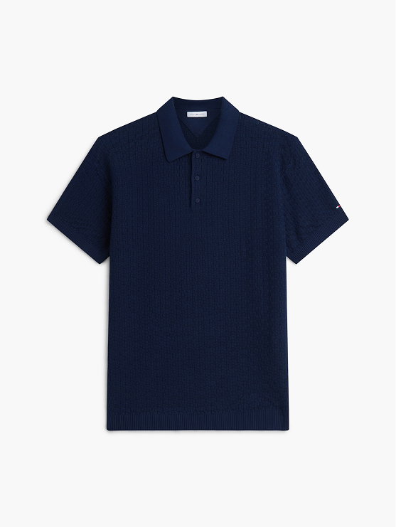 Gewaschenes Poloshirt mit Struktur