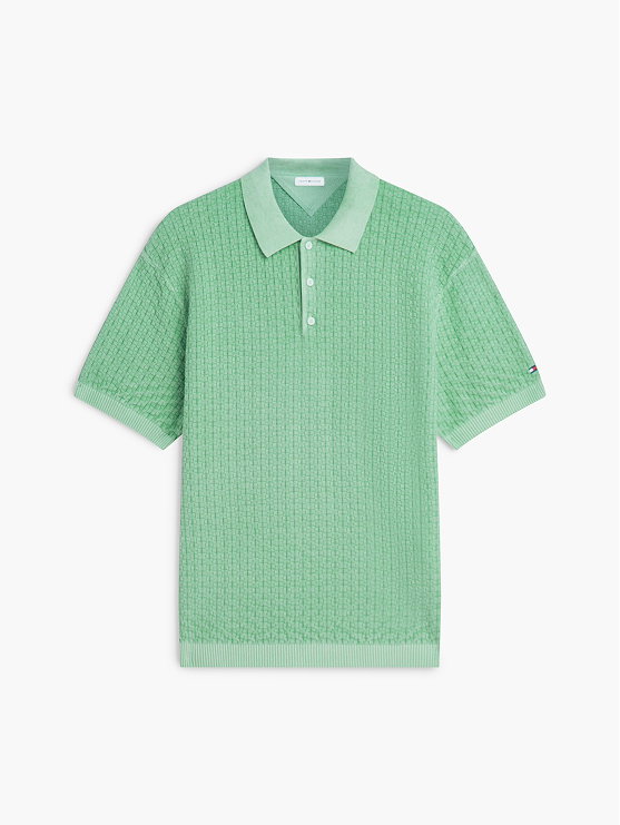 Gewaschenes Poloshirt mit Struktur
