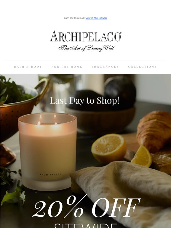 Last Day to Save 20% Off Sitewide