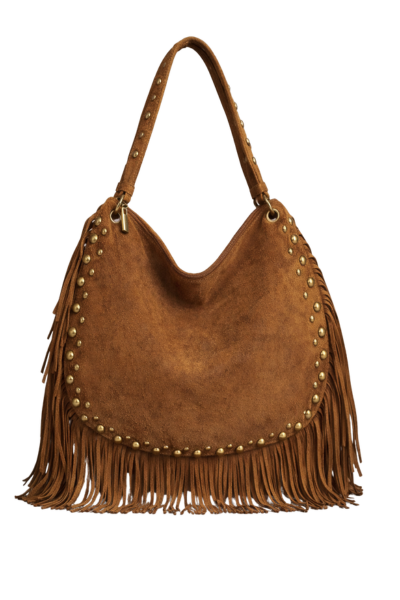 Willow Slouchy Tan Faux Suede Studded Bag
