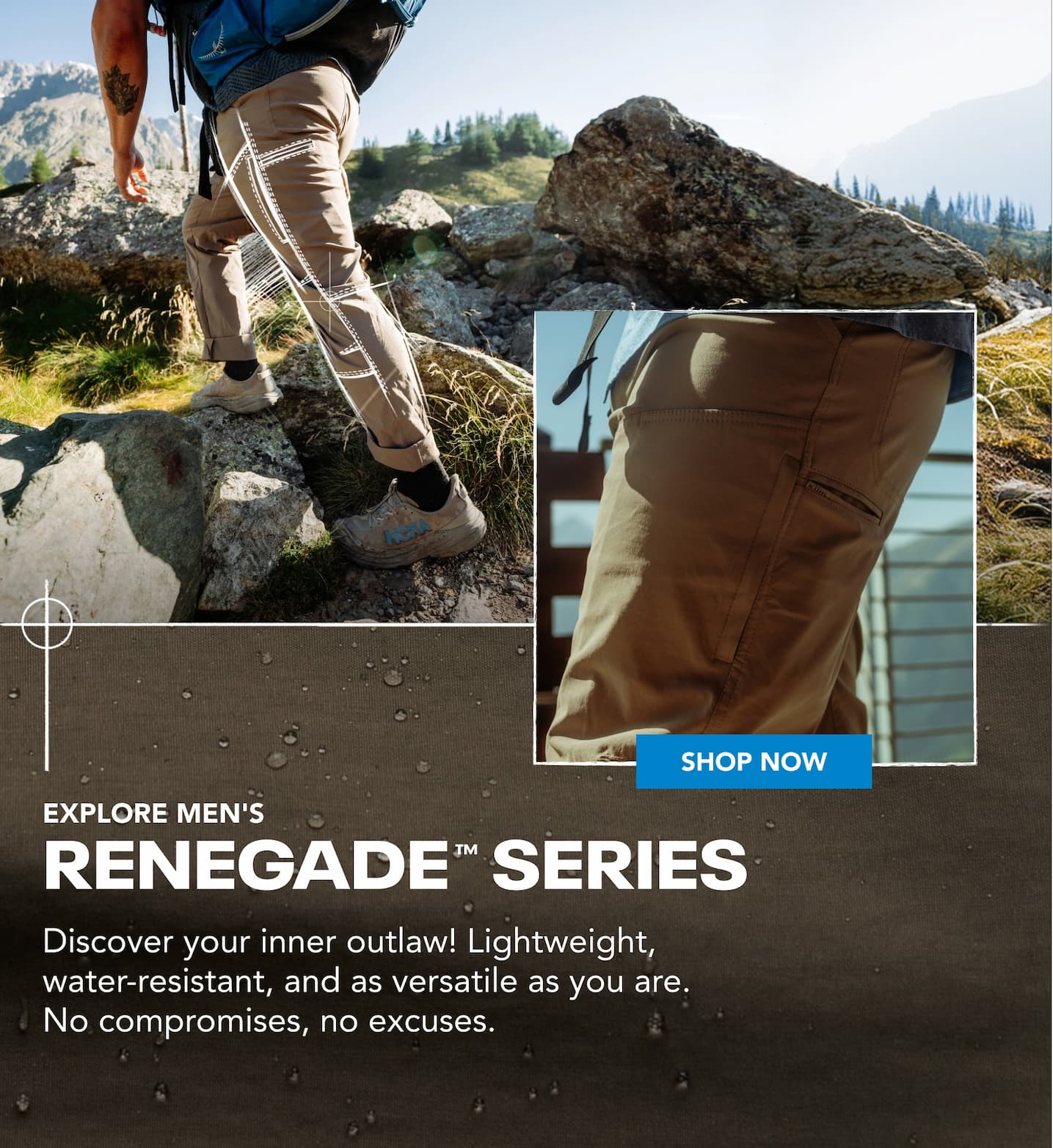Explore Men's Renegade Series. Discover your inner outlaw! Lightweight, water-resistant,