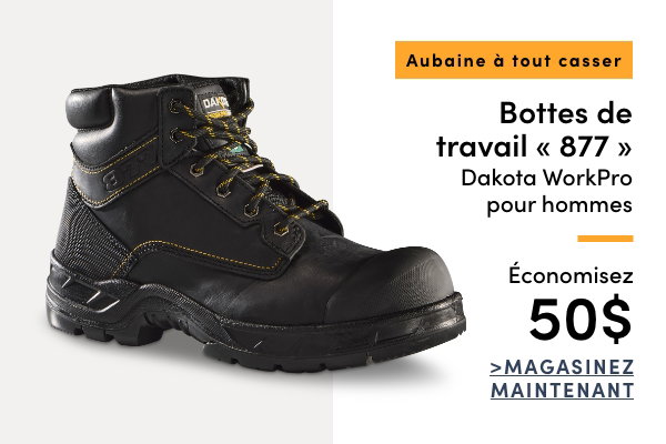 Aubaine à Tout Casser Bottes de travail « 877 » Dakota WorkPro pour hommes économisez 50$