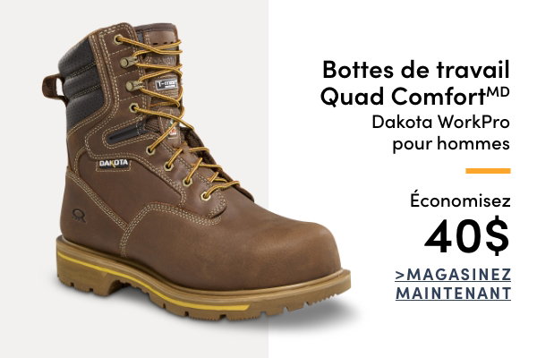 Bottes de travail Quad ComfortMD Dakota WorkPro pour hommes économisez 40$