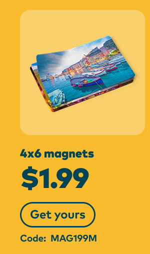 4x6 magnets $1.99. Code: MAG199M. Get yours.