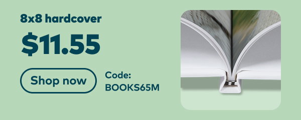 8x8 hardcover $11.55. Code: BOOKS65M. Shop now.