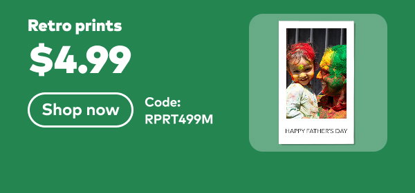 Retro prints $4.99. Code: RPRT499M. Shop now.