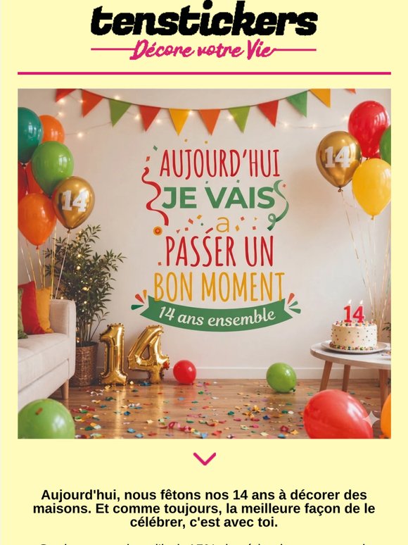 14 ans ensemble: ton cadeau est à l'intérieur