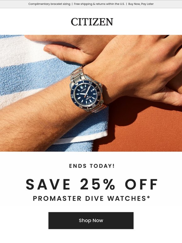 Don’t miss 25% off Promaster Dive watches 🤿