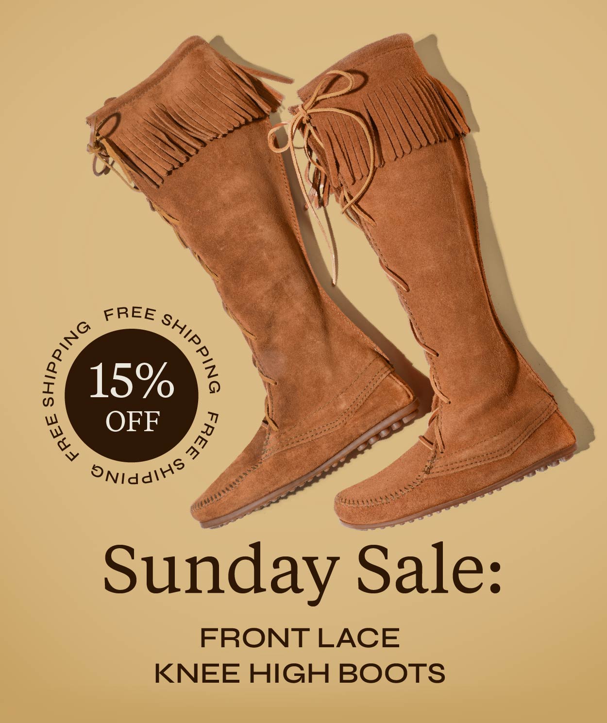 Front Lace Knee High Boot