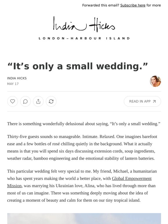 “It’s only a small wedding.”