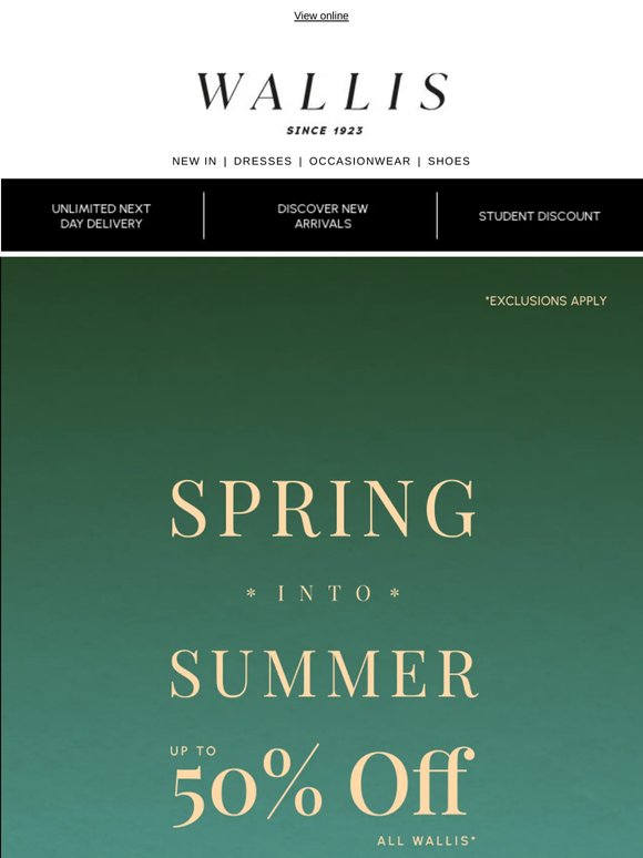 Chic styles now up to 50% off